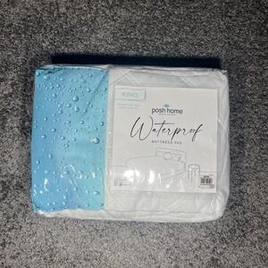 Posh Home King Size Waterproof Mattress Pad White